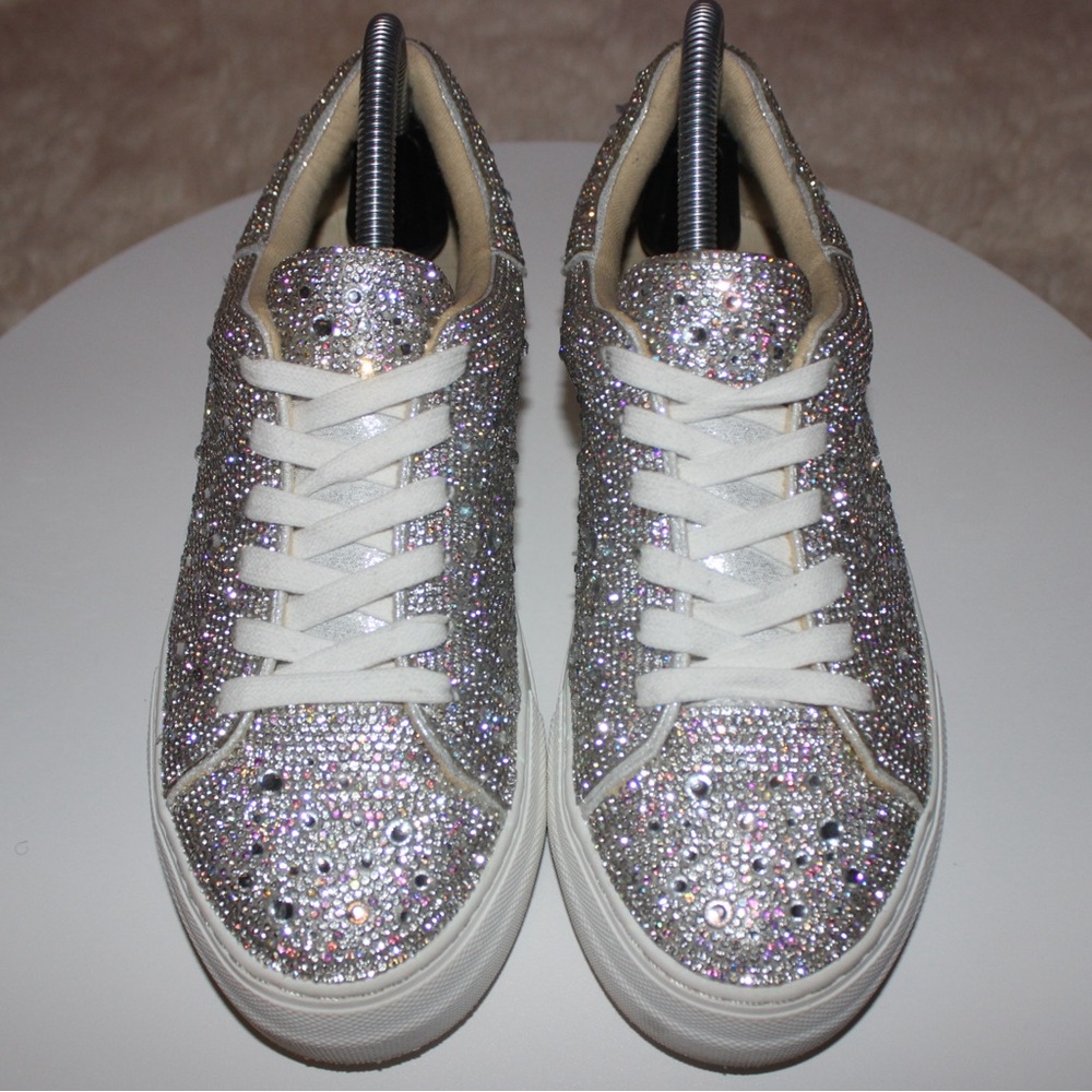 Betsey Johnson Sidny Lace-Up Rhinestone Platform Sz 7.5